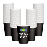 Single Wall Paper Cup Black 8oz Without Lid